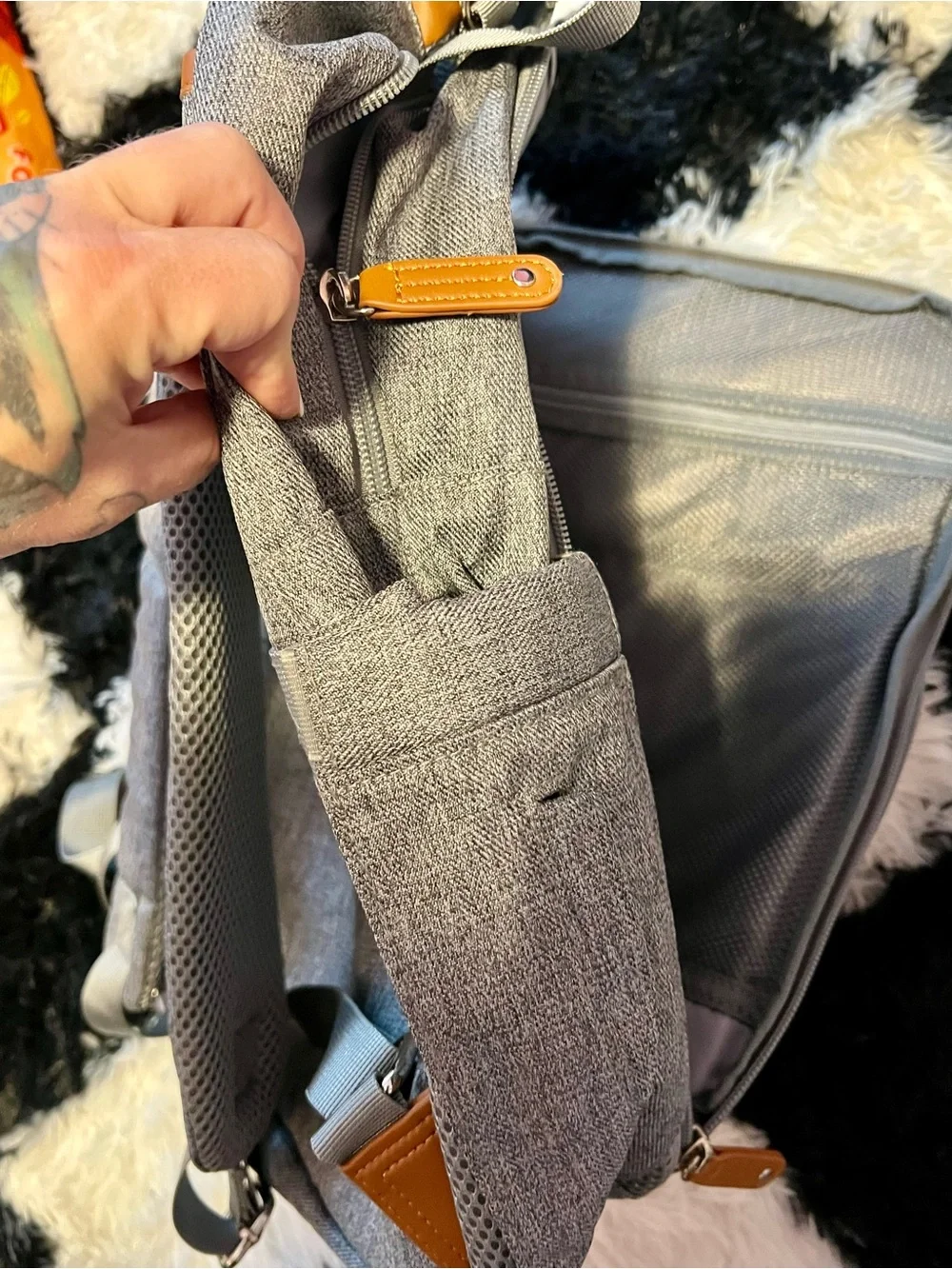Gray Baby Diaper Backpack - Stylish Gray Baby Bag